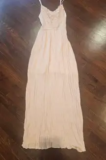 Vintage Peach Lace Maxi Dress