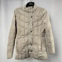 Brooks‎ Brothers Down Quilted Full Zip Jacket in Beige Size 2