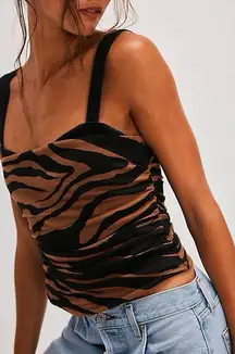 Free People 2 Tone Tank Zebra -‎ Size Small- New