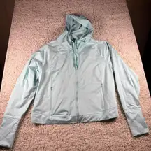 Champion Duo Dry Light Blue Zip Up Hoodie Jacket Women's XXL Thumbholes Pockets