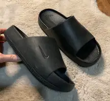 Nike Calm Slides Black Men 8 Women 9 Unisex Slip On FD4116-0001