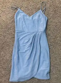 Francesca’s light blue mini dress