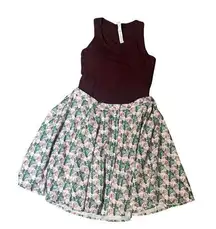 DIXXON Western Skater Pearl Snap Skirt – Cactus Print – Size Medium