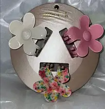 Piper K 🌸 White and Pink Floral Hair Clips Set of 3