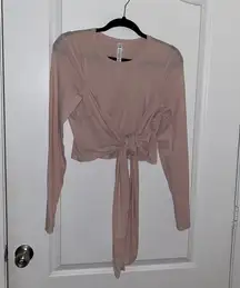 NWOT  Gather and Grow Light Pink Wrap Long Sleeve Top