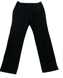 Charter Club Women’s  Velvet Floral Black straight leg pants