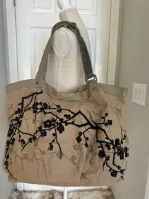 Leigh & Luca New York Cotton & Leather Large Designer Tote Bag Purse New