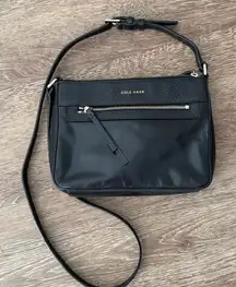 Cole Hana black leather crossbody purse with dust bag