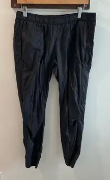 Adidas X Stella McCartney Black Mid Rise Nylon Windbreaker Jogger Size Medium