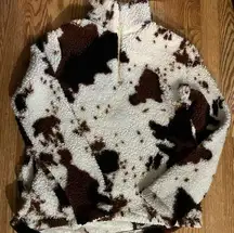 cow print sherpa