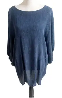 Bryn Walker Gauze Tunic Size Small Oversized Blue Dolman Sleeve Lagenlook