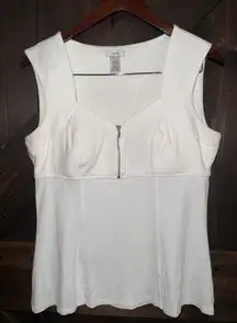 CACHE Sexy QUALITY Corset Style Zip Dress Top Women's Sz Large Cotton‎