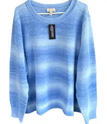 NWT AnyBody Eyelash Yarn Ombré Sweater Blue Size 3X