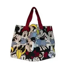 Disney  Store Minnie Mouse Graphic Tote Bag With Red Handles & Fun Cartoon Print