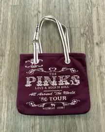 VICTORIA'S SECRET The Pinks Tote Bag Purse Shoulder Love & Rock N‎ Roll 86' Tour