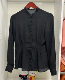 - suit pin tuck detail blouse