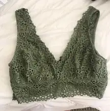 Green poof! lace bralette