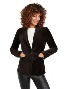 Ann Taylor New  Black The Hutton Blazer Jacket Velvet Size 14 $179