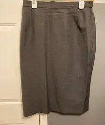 Leslie Fay Haberdashery Grey Pencil Skirt Size 14