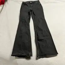 Old Navy  Black Higher High Rise Flare Jeans secret Smooth Pockets Size 4 EUC