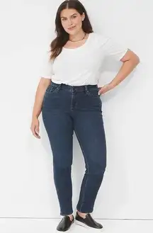 LANE BRYANT NWT Straight leg mid rise dark wash jeans 12P