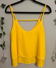 Milk & Honey Yellow Cropped Tank Top Size L