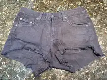 Rag & Bone Women Black Freeport 27 Distressed‎ Cut-Off Short W1907O160BLF