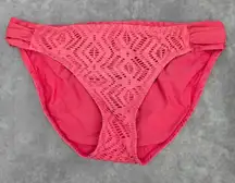 Becca by Rebecca Virtue Pink‎ Floral Cheeky Medium Bikini Bottom Swimwear