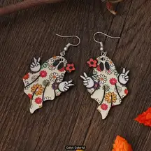 Halloween Witch Hat Ghost Potion Pumpkin Acrylic Drop Dangle Earrings