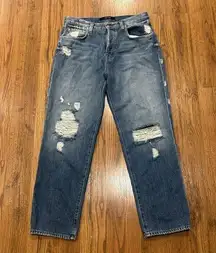 J Brand Jeans Ivy Womens 26 High Rise Bleach Wrecked Faded Cropped Button Fly