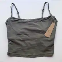 Fits Everybody Cropped Cami Top Gunmetal Grey Size Small NEW