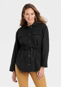 A new day black linen blend jacket