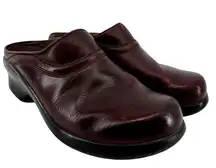 Ariat Bridgeport Mule Leather Shoes Slip On Closed Toe Heel Maroon Red 7