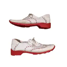 Sesto Meucci‎ Golf By Sherry Spikeless Shoes Size 7M White Leather Wing Tip