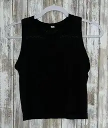 Lululemon  logo cropped muscle tank black size 4