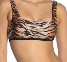 VYB Vicious Young Babes Square Neck Leopard Print Thick Strap Bikini Top Large