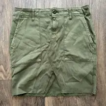 Hudson Olive Green High Rise Lulu Mini Skirt Size 28