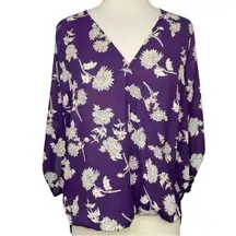 Purple Wrap Style Top Size Small Petite