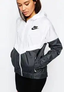 Nike Zip Up Windbreaker Black And White