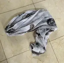 Vintage Style Feather Distressed Edges Scarf/Coverup OS