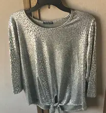 Cha cha vente Metallic Tie-Front Top petite large