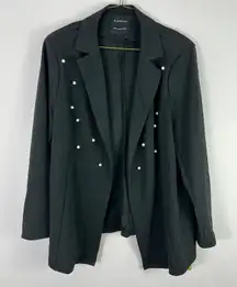 BloomChic Pearl Embellished Blazer 18 Black Chic Statement Minimalist Layering