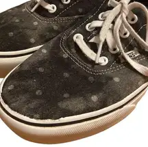 Doheny Platform lace up tie Vans Women's Size 7.5 M Black Polkadot Denim