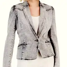 INC Vintage Washed Denim Blazer Jacket sz Large P
