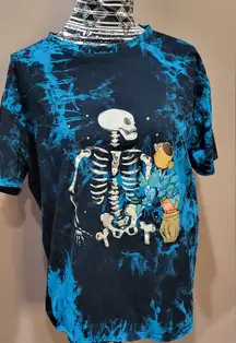Skeleton Graphic Tie-Dye T-Shirt