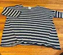 Long Sleeve navy & white Size Medium