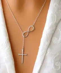 infinity Women Fashion Silver  Cross Pendant Chunky Choker Necklace ( 5/20$ )