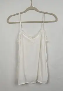 Womens Top Medium White Lace Tank