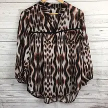 Ro & De Sheer Animal Print Blouse