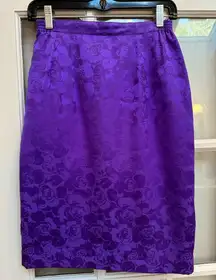 Vintage Anne Crimmins for Umi Collections Silk Floral Art To Wear Skirt Size 6